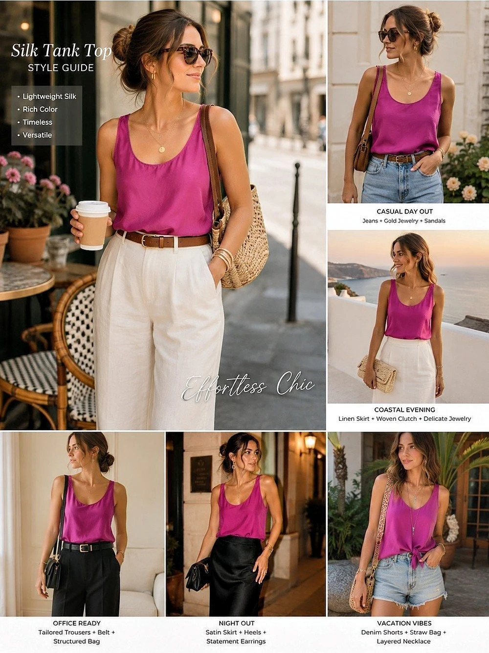 Louise Paris Silk Tank Top in Pink Like New